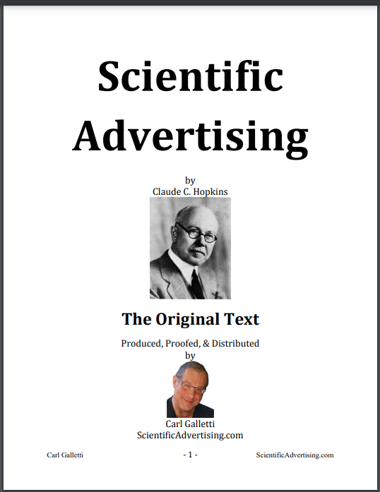 Scientific Advertising Free PDF Download Scientific Advertising by Claude C. Hopkins PDF